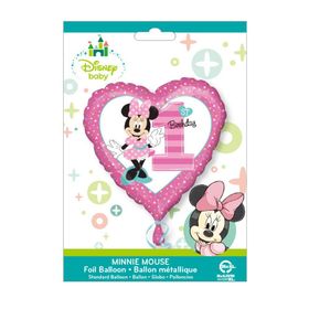 Kikajoy Minnie Mouse Kalp Şekilli 1 Yaş Folyo Balon