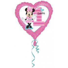 Kikajoy Minnie Mouse Kalp Şekilli 1 Yaş Folyo Balon