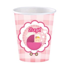 Kikajoy Roll-Up Kız Bebek Baby Shower Karton Bardak