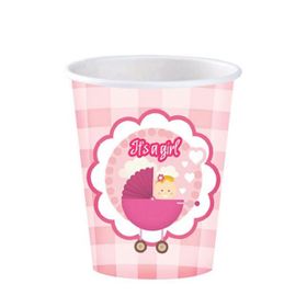 Kikajoy Roll-Up Kız Bebek Baby Shower Karton Bardak