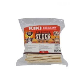 Kiki Excellent 100 Adet Sığır Derisinden Beyaz Burgu Çubuk Kemik Köpek Ödülü