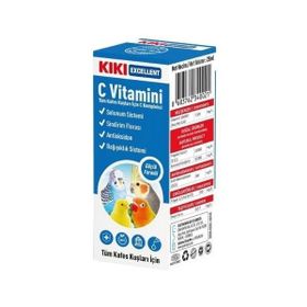 Kiki Excellent Kuşlar İçin C Vitamini 25 ml Sıvı Damla