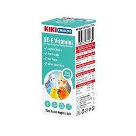 Kiki Excellent Sağlıklı Üreme Destekleyici Kuşlar İçin 25 ml SE-E Vitamini Sıvı Damla