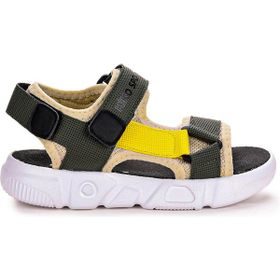 Kiko 2722-27 Haki Sarı Kids Cırtlı Yürüyüş Erkek Çocuk Sandalet