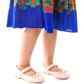 Kiko Kids 201 Rugan Pudra Cırtlı Fiyonklu Kız Çocuk Babet