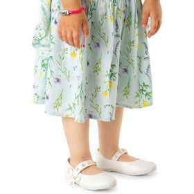 Kiko Kids 253 Cilt Bareti Beyaz Cırtlı İncili Kız Çocuk Babet