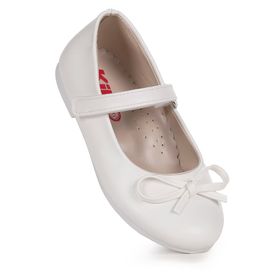 Kiko Kids Barbe Cilt Fiyonklu Cırtlı Kız Çocuk Babet Ayakkabı