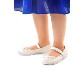 Kiko Kids Barbe Cilt Fiyonklu Cırtlı Kız Çocuk Babet Ayakkabı