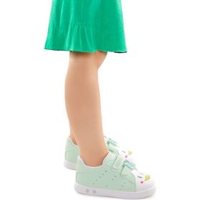 Kiko Kids Bart Cırtlı Işıklı Su Yeşili Kız Bebek Spor Ayakkabı