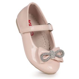Kiko Kids Bowtie Papyon Taşlı Cırtlı Kız Çocuk Babet