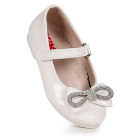 Kiko Kids Bowtie Papyon Taşlı Cırtlı Kız Çocuk Babet