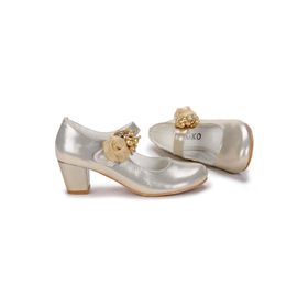 Kiko Kids Kiko 751 Altın Vakko 4 cm Topuk Günlük Kız Çocuk Babet