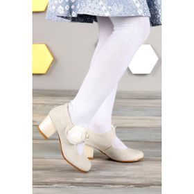 Kiko Kids Kiko 751 Sedef Simli 4 cm Topuk Günlük Kız Çocuk Babet