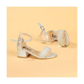 Kiko Kids Kiko 765 Gümüş Çatlak 3 cm Topuk Günlük Kız Çocuk Sandalet