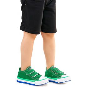 Kiko Kids Linen Cırtlı Keten Açık Yeşil Erkek Bebek Spor Ayakkabı