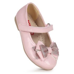 Kiko Kids Silvery Rugan Cırtlı Kum Sim Fiyonklu Kız Çocuk Babet Ayakkabı