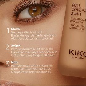 Kiko No:15 Full Coverage 2 In 1 Kapatıcı Fondöten