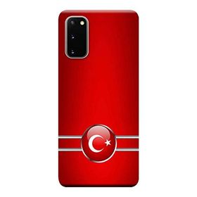 Kılıf Merkezi 106 Samsung Galaxy S20 SM-G980F Türk Bayrağı Baskılı Silikon Kılıf