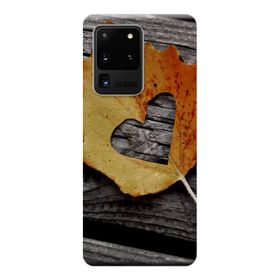 Kılıf Merkezi 121 Samsung Galaxy S20 Ultra SM-G988B Yaprak Kalp Baskılı Silikon Kılıf