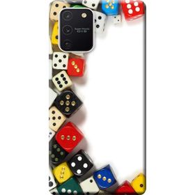 Kılıf Merkezi 159 Samsung Galaxy S10 Lite SM-G770F Renkli Zarlar Baskılı Silikon Kılıf