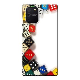 Kılıf Merkezi 159 Samsung Galaxy S10 Lite SM-G770F Renkli Zarlar Baskılı Silikon Kılıf