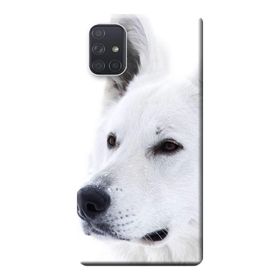 Kılıf Merkezi 169 Samsung Galaxy A71 SM-A715F Beyaz Kurt Baskılı Silikon Kılıf
