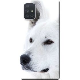 Kılıf Merkezi 169 Samsung Galaxy A71 SM-A715F Beyaz Kurt Baskılı Silikon Kılıf