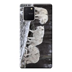 Kılıf Merkezi 182 Samsung Galaxy S10 Lite SM-G770F Beyaz Kurtlar Baskılı Silikon Kılıf