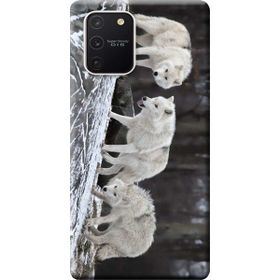 Kılıf Merkezi 182 Samsung Galaxy S10 Lite SM-G770F Beyaz Kurtlar Baskılı Silikon Kılıf