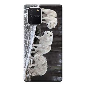 Kılıf Merkezi 182 Samsung Galaxy S10 Lite SM-G770F Beyaz Kurtlar Baskılı Silikon Kılıf