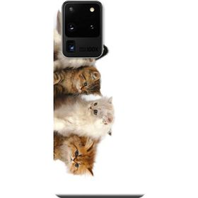 Kılıf Merkezi 195 Samsung Galaxy S20 Ultra SM-G988B Yavru Kediler Baskılı Silikon Kılıf