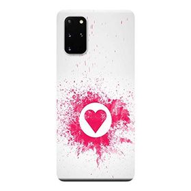 Kılıf Merkezi 226 Samsung Galaxy S20 Plus SM-G985F Kalp Baskılı Silikon Kılıf