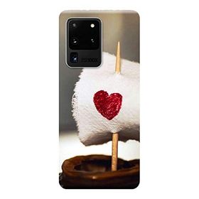 Kılıf Merkezi 301 Samsung Galaxy S20 Ultra SM-G988B Kalp Baskılı Silikon Kılıf