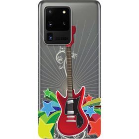 Kılıf Merkezi 311 Samsung Galaxy S20 Ultra SM-G988B Kırmızı Gitar Baskılı Silikon Kılıf