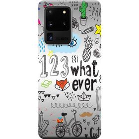 Kılıf Merkezi 334 Samsung Galaxy S20 Ultra SM-G988B 123What Ever Baskılı Silikon Kılıf