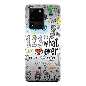Kılıf Merkezi 334 Samsung Galaxy S20 Ultra SM-G988B 123What Ever Baskılı Silikon Kılıf