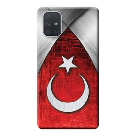 Kılıf Merkezi 378 Samsung Galaxy A71 SM-A715F Türk Bayrağı Baskılı Silikon Kılıf