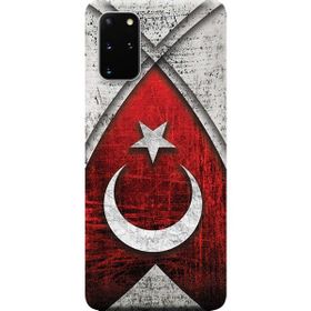 Kılıf Merkezi 380 Samsung Galaxy S20 Plus SM-G985F Türk Bayrağı Baskılı Silikon Kılıf