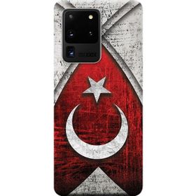 Kılıf Merkezi 380 Samsung Galaxy S20 Ultra SM-G988B Türk Bayrağı Baskılı Silikon Kılıf