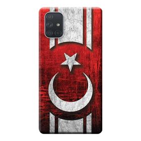 Kılıf Merkezi 381 Samsung Galaxy A71 SM-A715F Türk Bayrağı Baskılı Silikon Kılıf