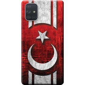 Kılıf Merkezi 381 Samsung Galaxy A71 SM-A715F Türk Bayrağı Baskılı Silikon Kılıf