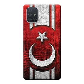 Kılıf Merkezi 381 Samsung Galaxy A71 SM-A715F Türk Bayrağı Baskılı Silikon Kılıf