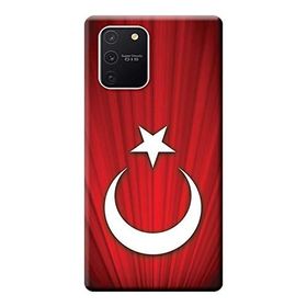 Kılıf Merkezi 382 Samsung Galaxy S10 Lite SM-G770F Türk Bayrağı Baskılı Silikon Kılıf