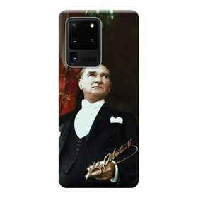 Kılıf Merkezi 387 Samsung Galaxy S20 Ultra SM-G988B Mustafa Kemal Atatürk Baskılı Silikon Kılıf