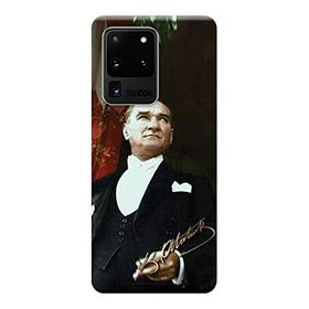 Kılıf Merkezi 387 Samsung Galaxy S20 Ultra SM-G988B Mustafa Kemal Atatürk Baskılı Silikon Kılıf