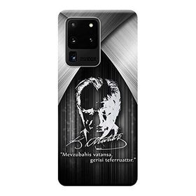 Kılıf Merkezi 401 Samsung Galaxy S20 Ultra SM-G988B Atatürk Baskılı Silikon Kılıf