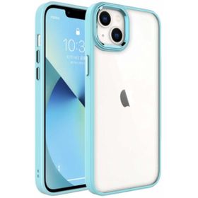 Kilifplus Apple iPhone 14 Pro (6.1) Koyu Turkuaz Şeffaf Arka Yüzey Renkli Kenar Krom Kapak Kılıf