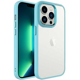 Kilifplus Apple iPhone 14 Pro (6.1) Koyu Turkuaz Şeffaf Arka Yüzey Renkli Kenar Krom Kapak Kılıf