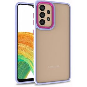 Kilifplus Galaxy A73 Electro Silikon Renkli Flora Kapak Lila Kılıf