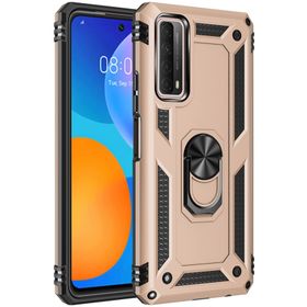Kilifplus Huawei P Smart 2021 Zırhlı Standlı Mıknatıslı Tank Kapak Gold Telefon Kılıfı